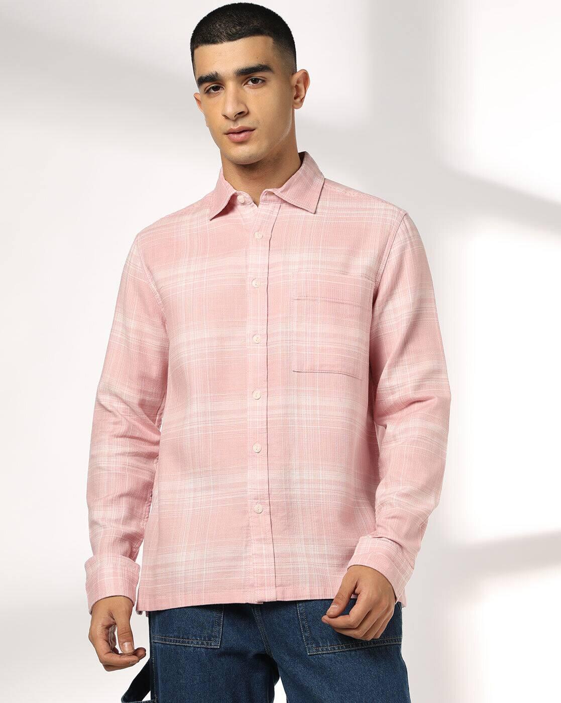 DNMX | Men Checked Regular Fit Shirt with Patch Pocket|3