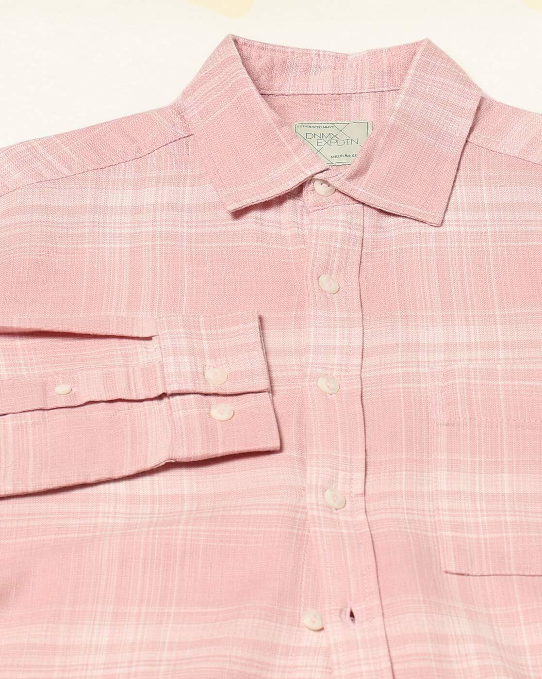 DNMX | Men Checked Regular Fit Shirt with Patch Pocket|5