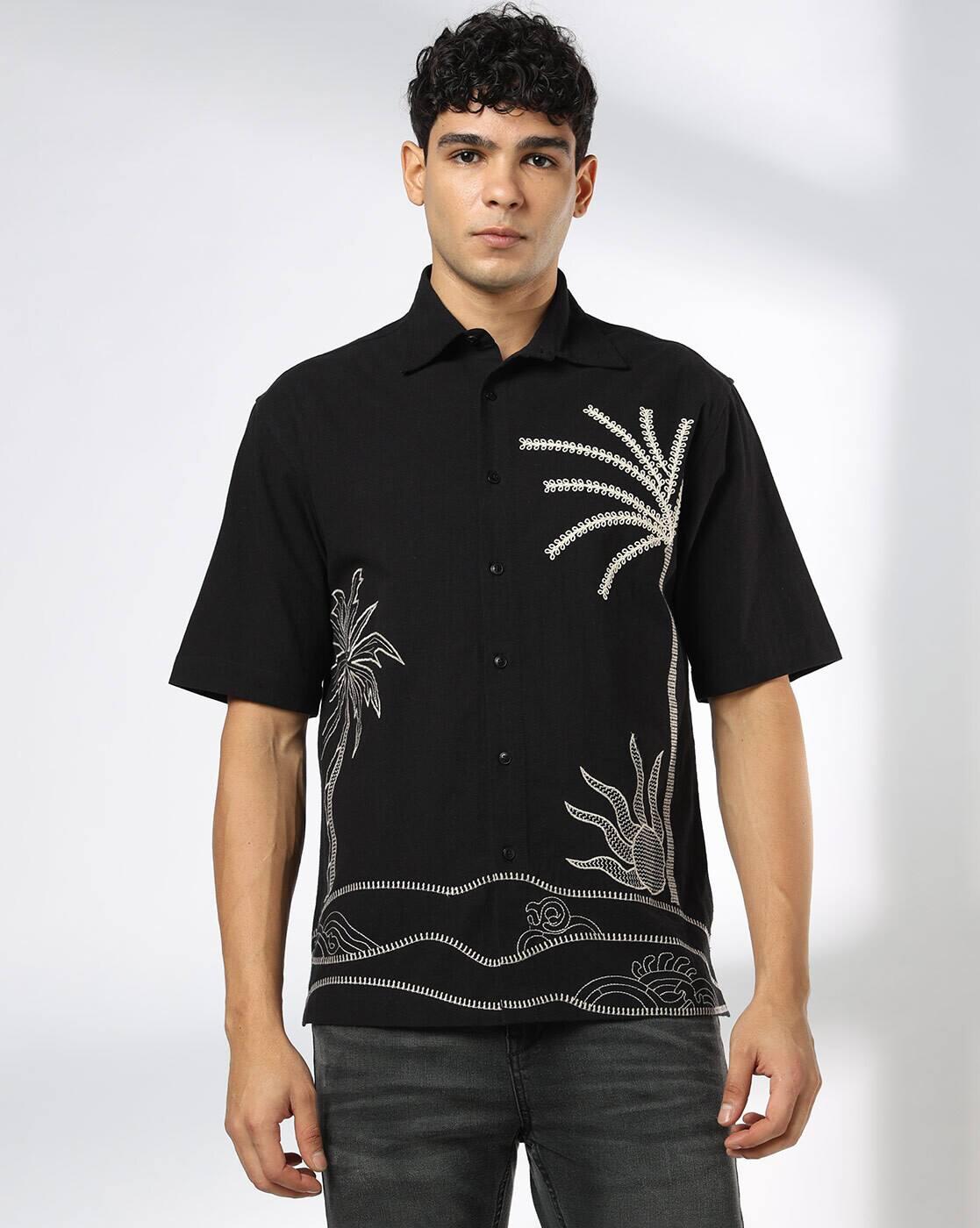 DNMX | Men Embroidered Relaxed Fit Shirt|3