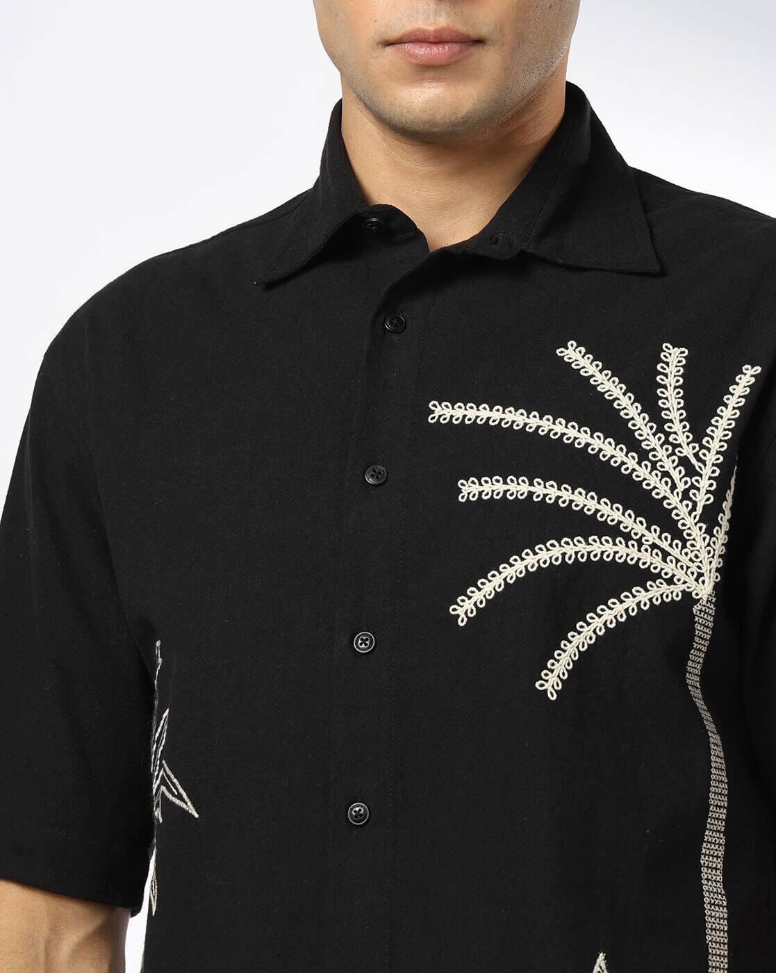 DNMX | Men Embroidered Relaxed Fit Shirt|4