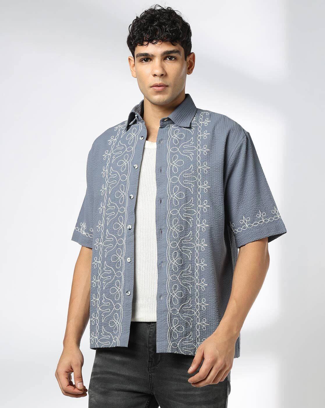 DNMX | Men Patterned Relaxed Fit Shirt|0