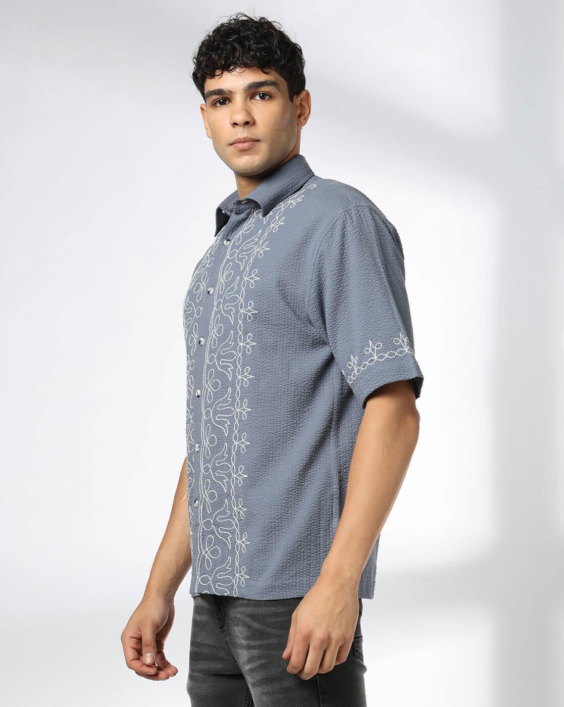 DNMX | Men Patterned Relaxed Fit Shirt|1