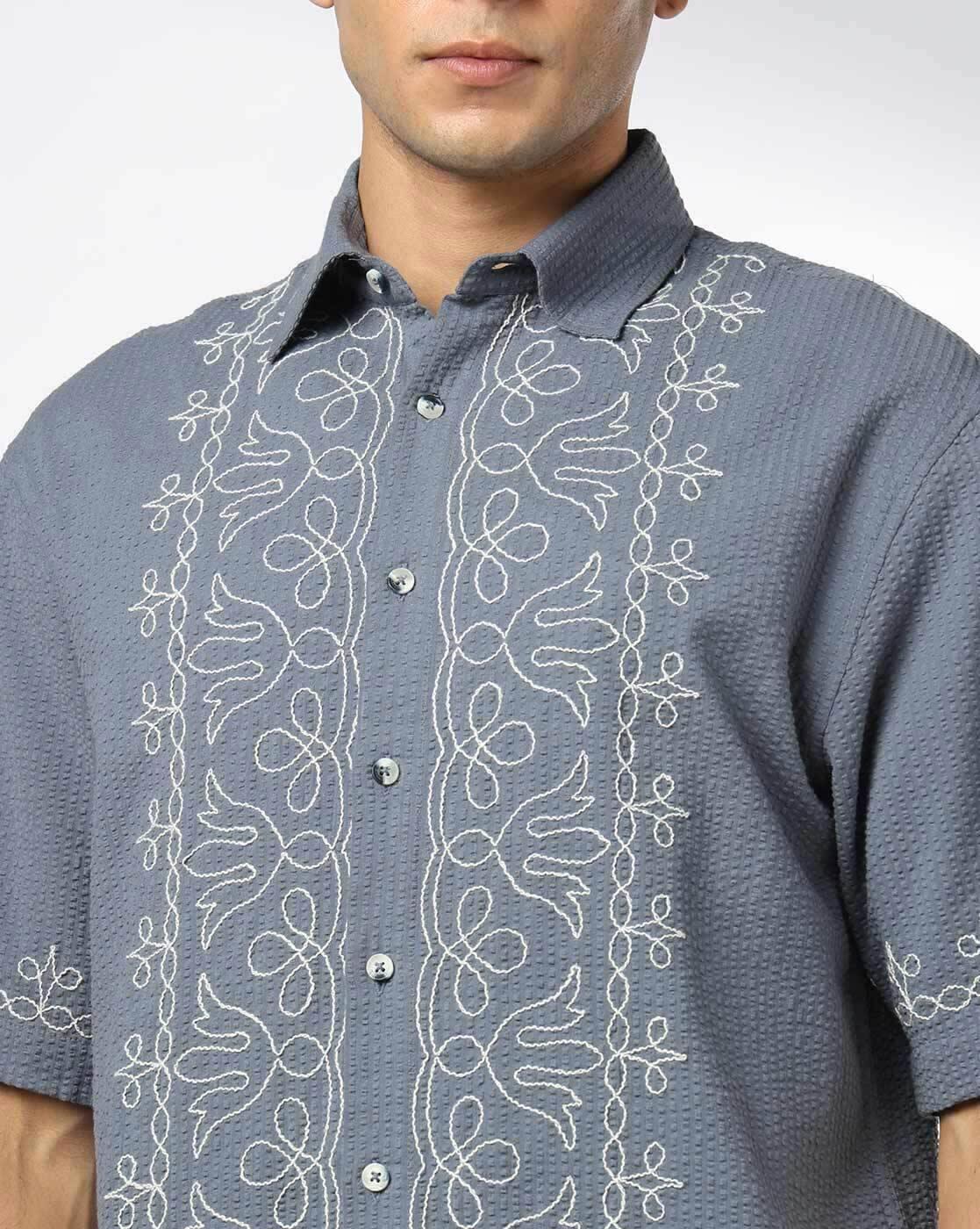 DNMX | Men Patterned Relaxed Fit Shirt|4