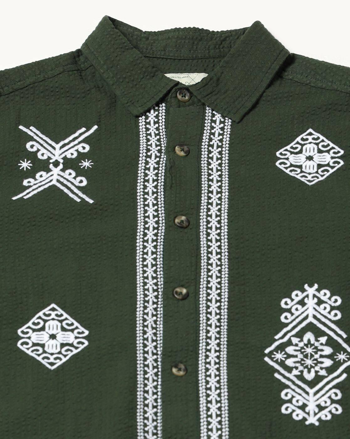 DNMX | Men Embroidered Regular Fit Shirt|3