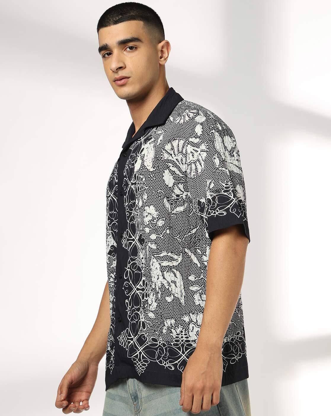 DNMX | Men Embroidered Relaxed Fit Shirt|1