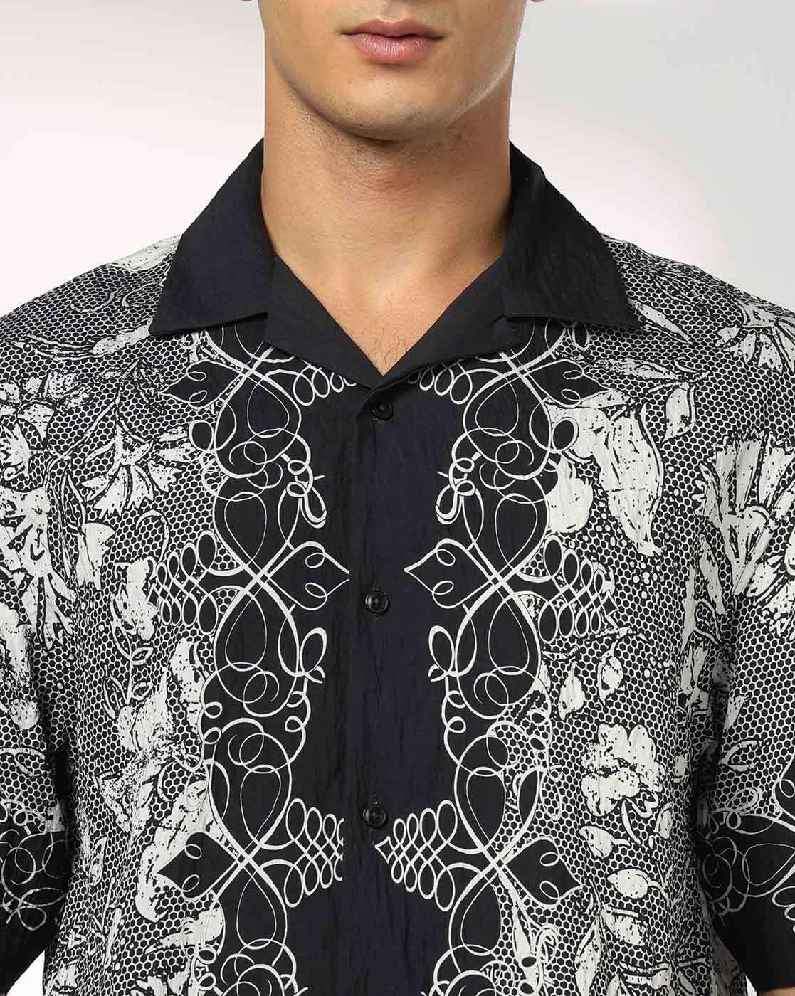 DNMX | Men Embroidered Relaxed Fit Shirt|3