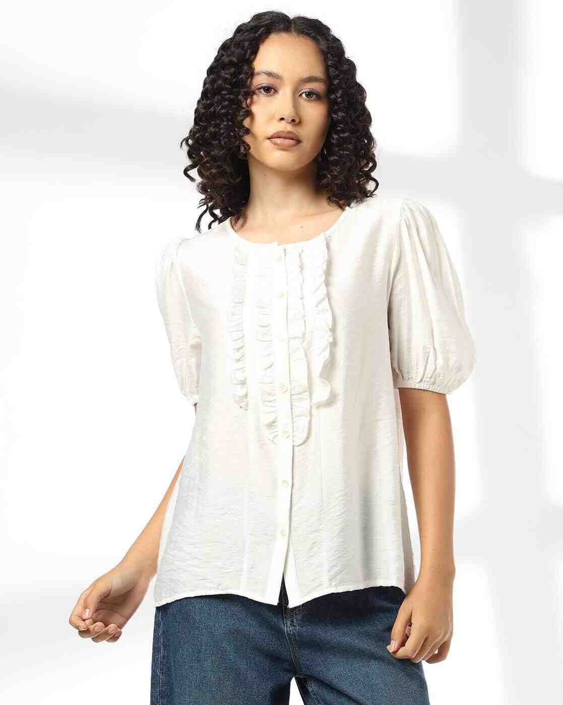 Women Relaxed Fit Ruffled Top