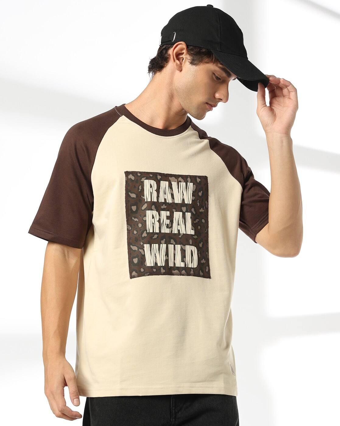 DNMX | Men Colourblock Relaxed Fit Crew-Neck T-Shirt|0