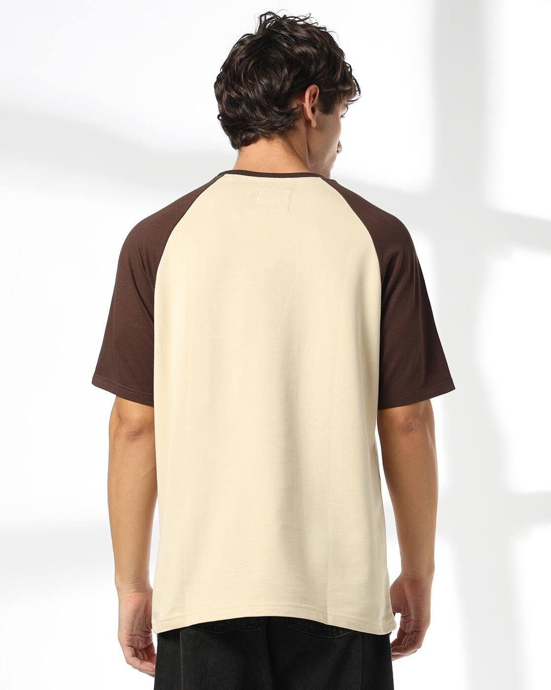 DNMX | Men Colourblock Relaxed Fit Crew-Neck T-Shirt|2