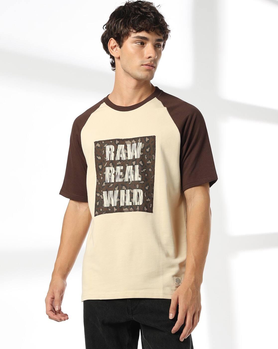 DNMX | Men Colourblock Relaxed Fit Crew-Neck T-Shirt|3