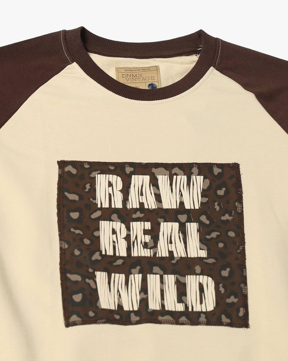 DNMX | Men Colourblock Relaxed Fit Crew-Neck T-Shirt|5