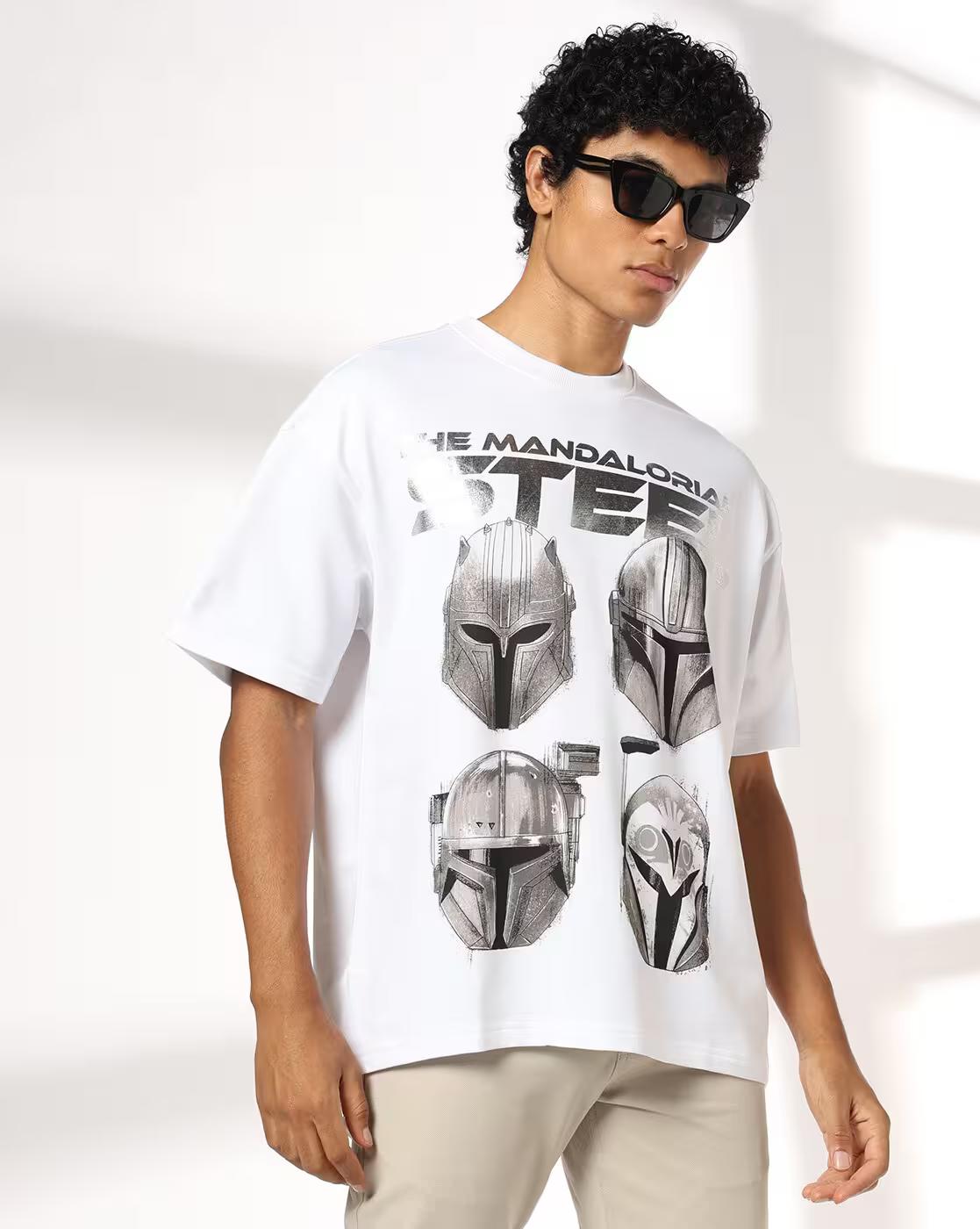 DNMX | Men Graphic Print Boxy Fit Crew-Neck T-Shirt|0