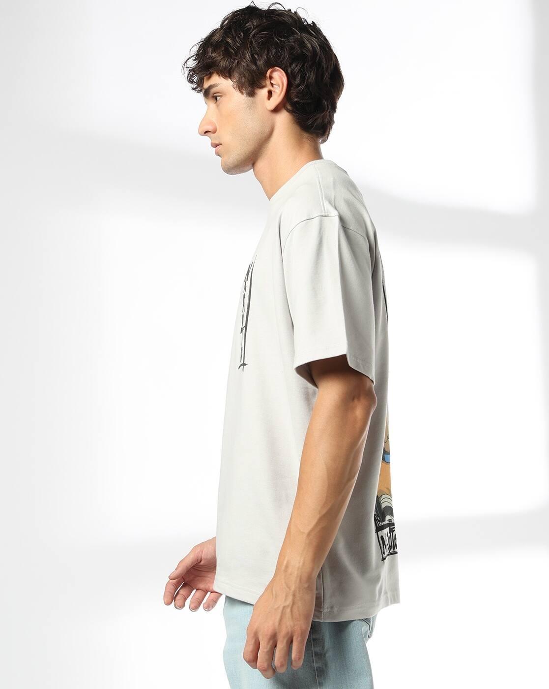 DNMX | Men Graphic Print Boxy Fit Crew-Neck T-Shirt|1