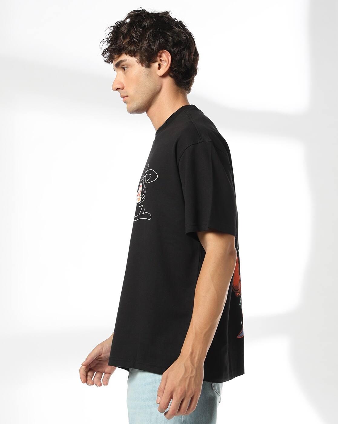 DNMX | Men Graphic Print Boxy Fit Crew-Neck T-Shirt|1