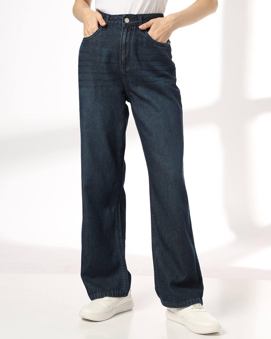 DNMX | Women Lightly Washed Straight Jeans|0