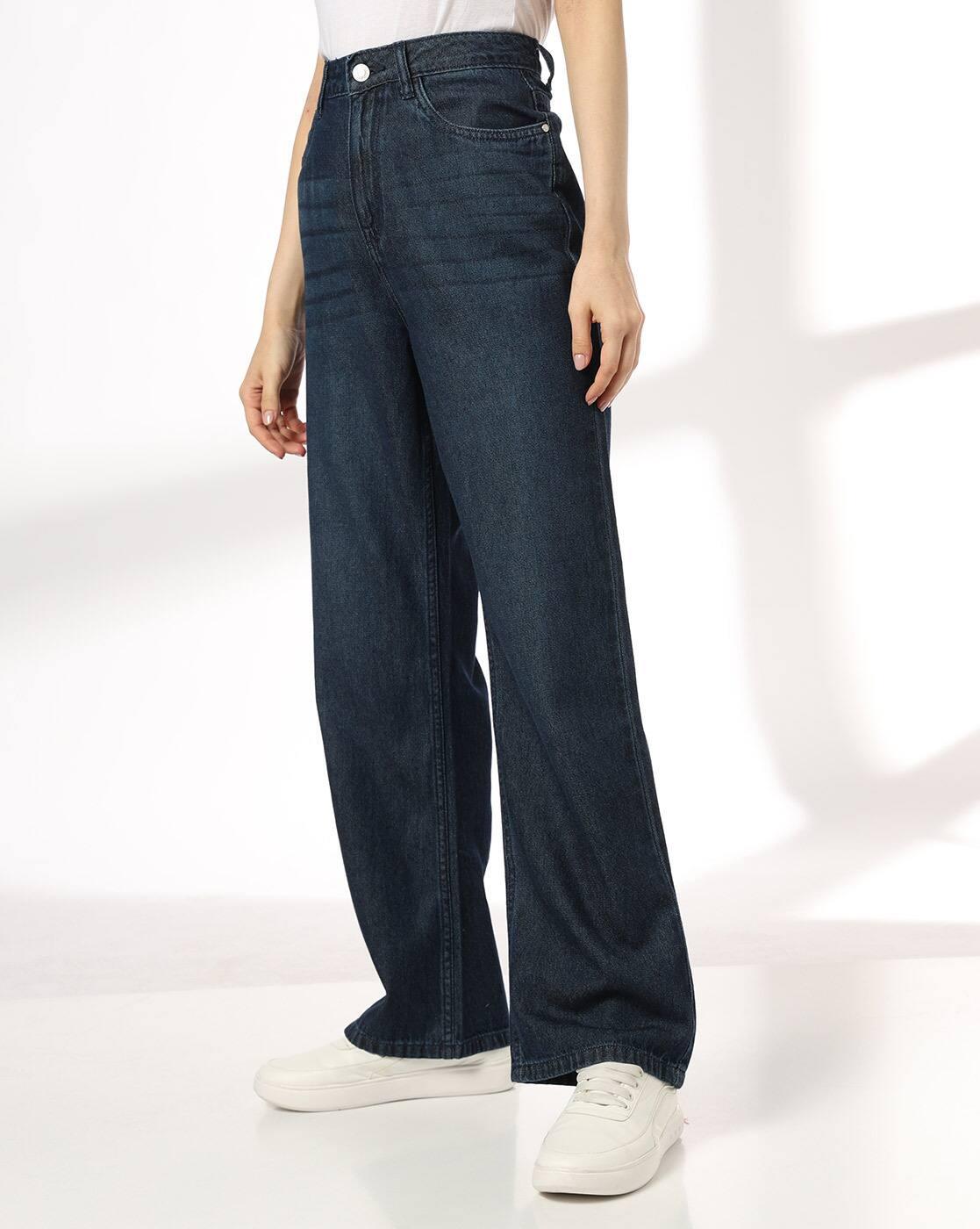 DNMX | Women Lightly Washed Straight Jeans|1