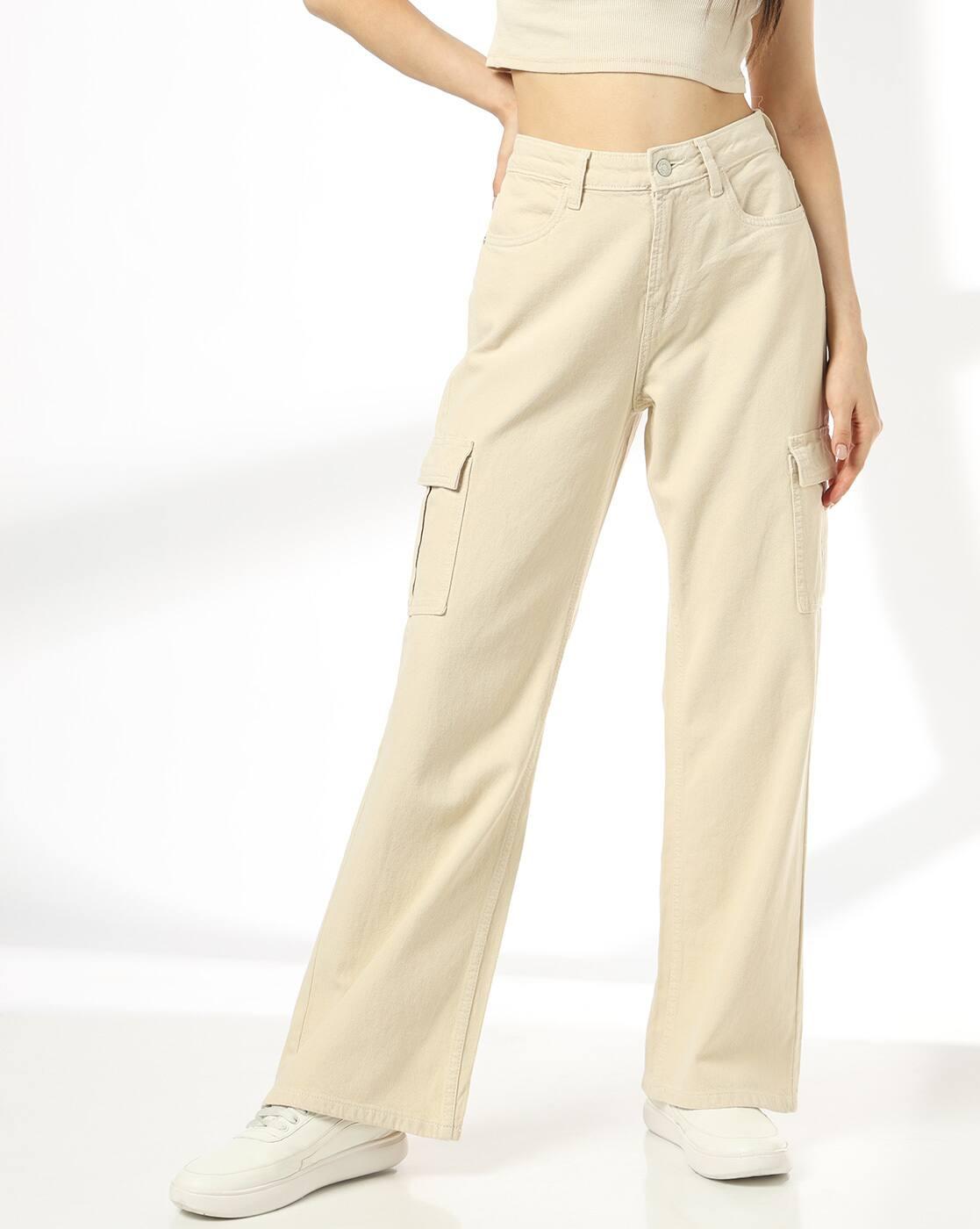 DNMX | Women Cargo Fit Wide Leg Jeans|0