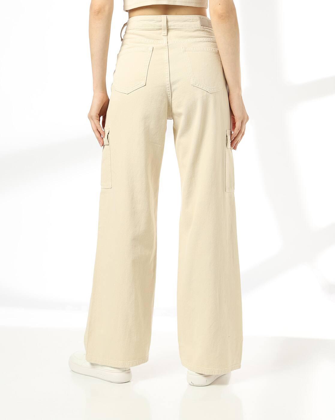 DNMX | Women Cargo Fit Wide Leg Jeans|2
