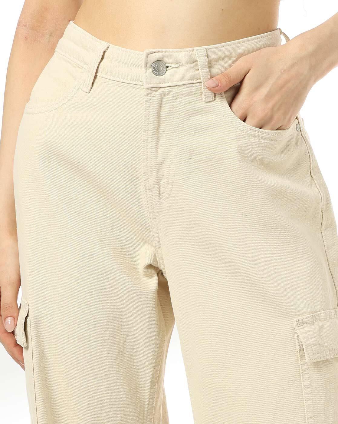 DNMX | Women Cargo Fit Wide Leg Jeans|3