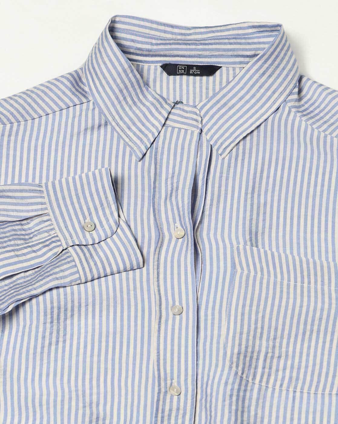 DNMX | Women Striped Loose Fit Classic Shirt|4