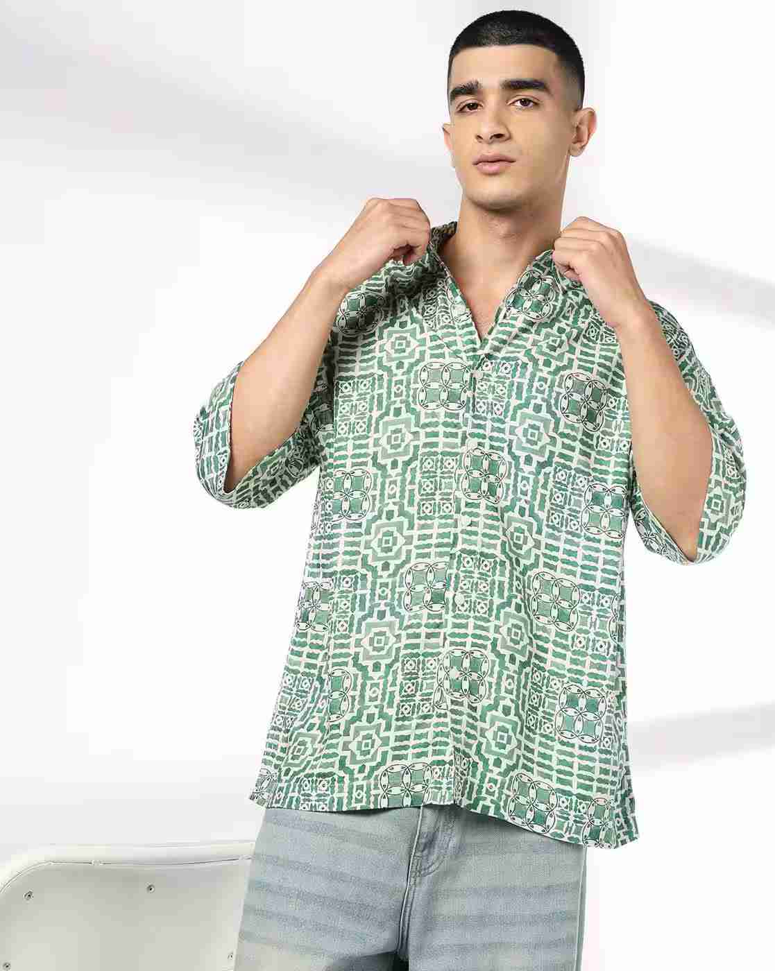 DNMX | Men Printed Boxy Fit Shirt|0