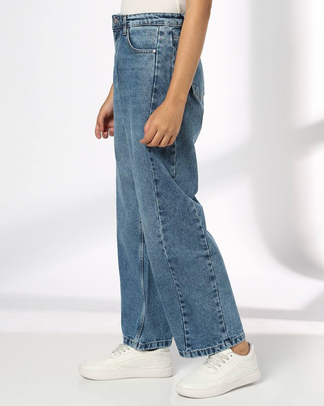 DNMX | Women Lightly Washed Barrel Jeans|1