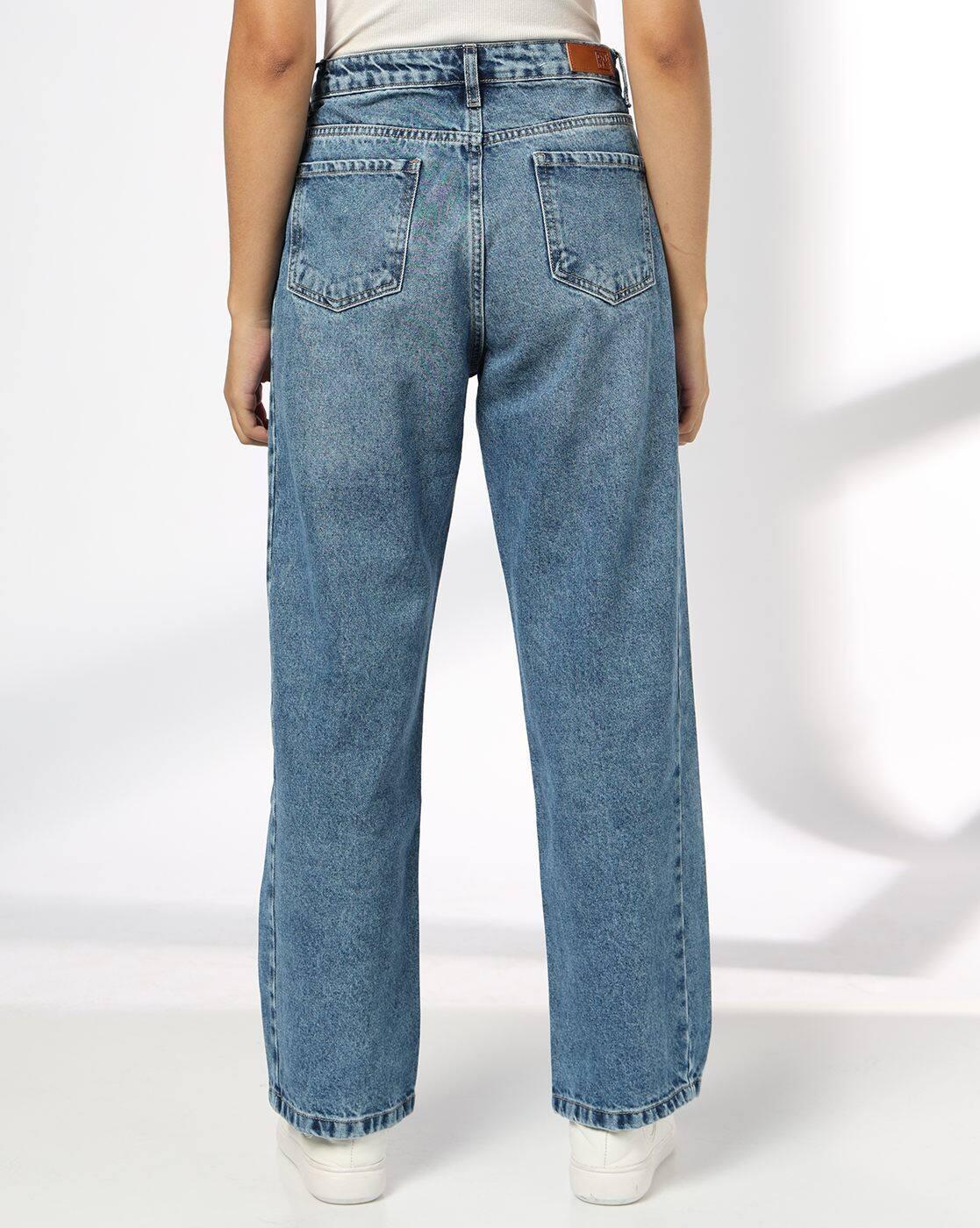 DNMX | Women Lightly Washed Barrel Jeans|2