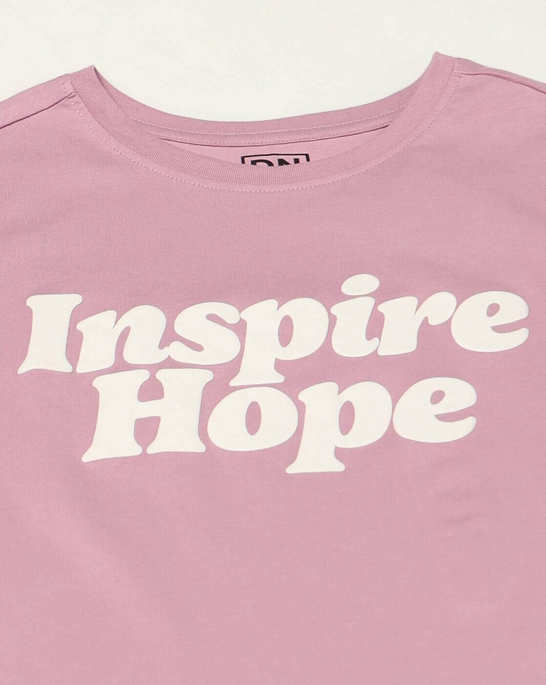 DNMX | Women Typographic Print Boxy Fit Crew-Neck T-Shirt|4