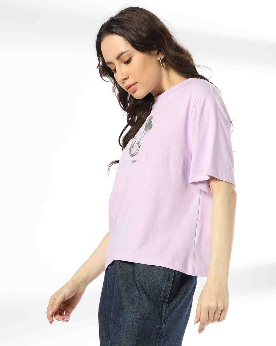 DNMX | Women Donald Duck Print Boxy Fit Crew-Neck T-Shirt|1
