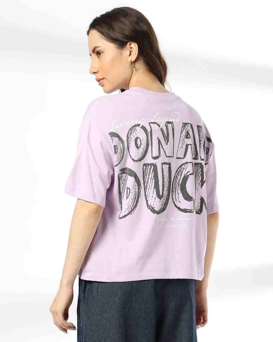 DNMX | Women Donald Duck Print Boxy Fit Crew-Neck T-Shirt|2