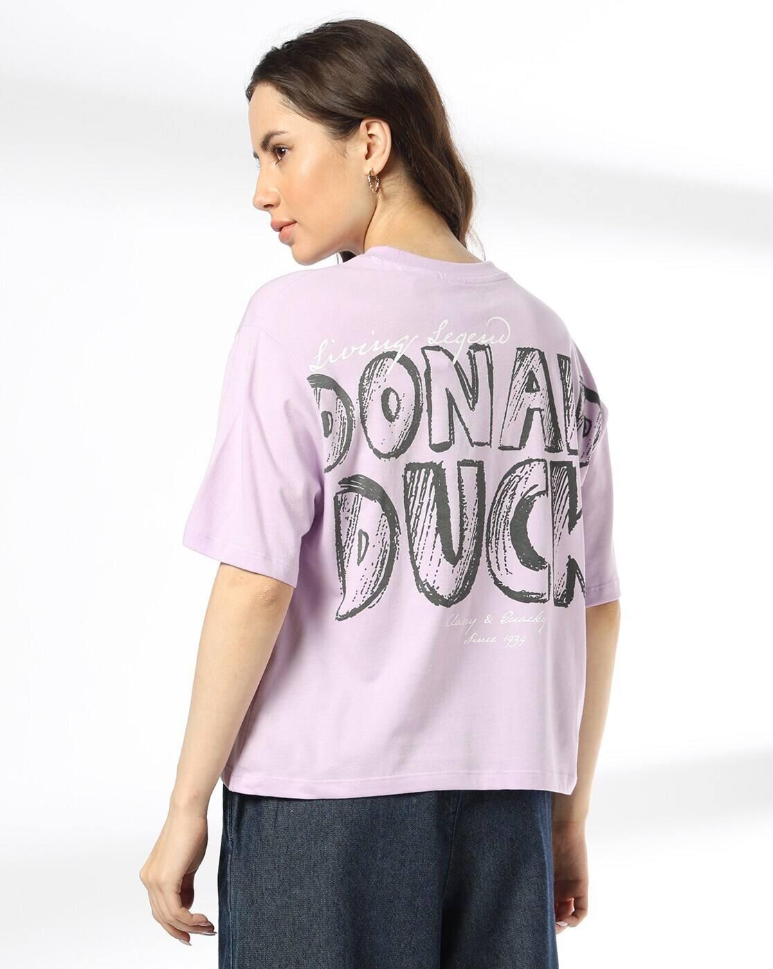 DNMX | Women Donald Duck Print Boxy Fit Crew-Neck T-Shirt|2