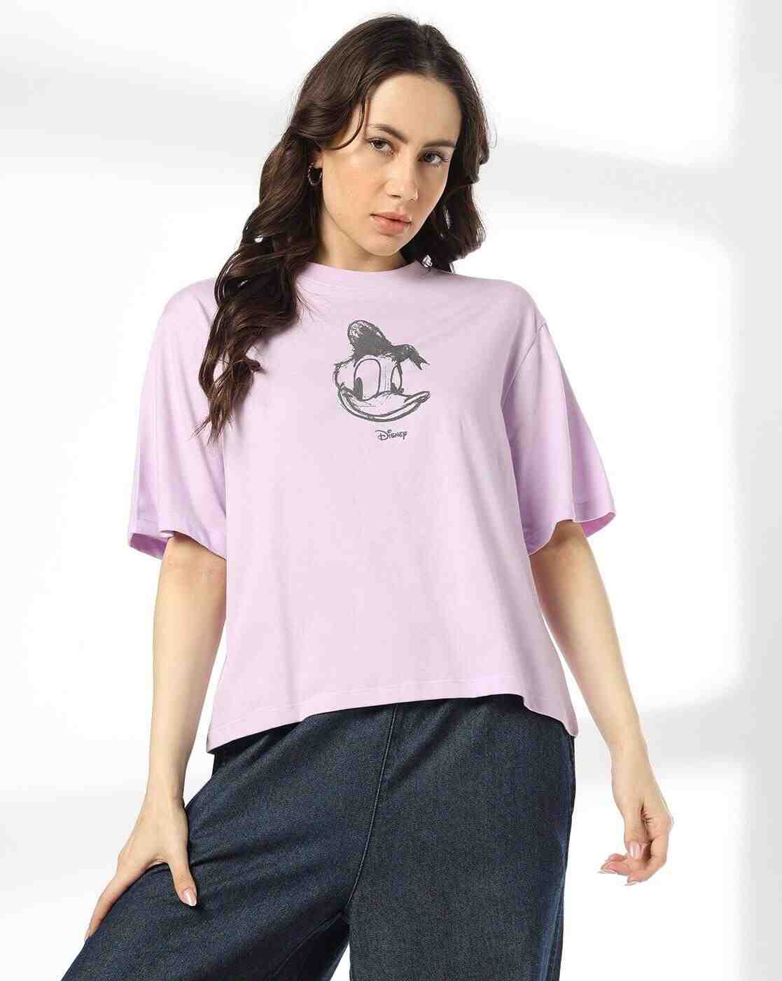 DNMX | Women Donald Duck Print Boxy Fit Crew-Neck T-Shirt|3