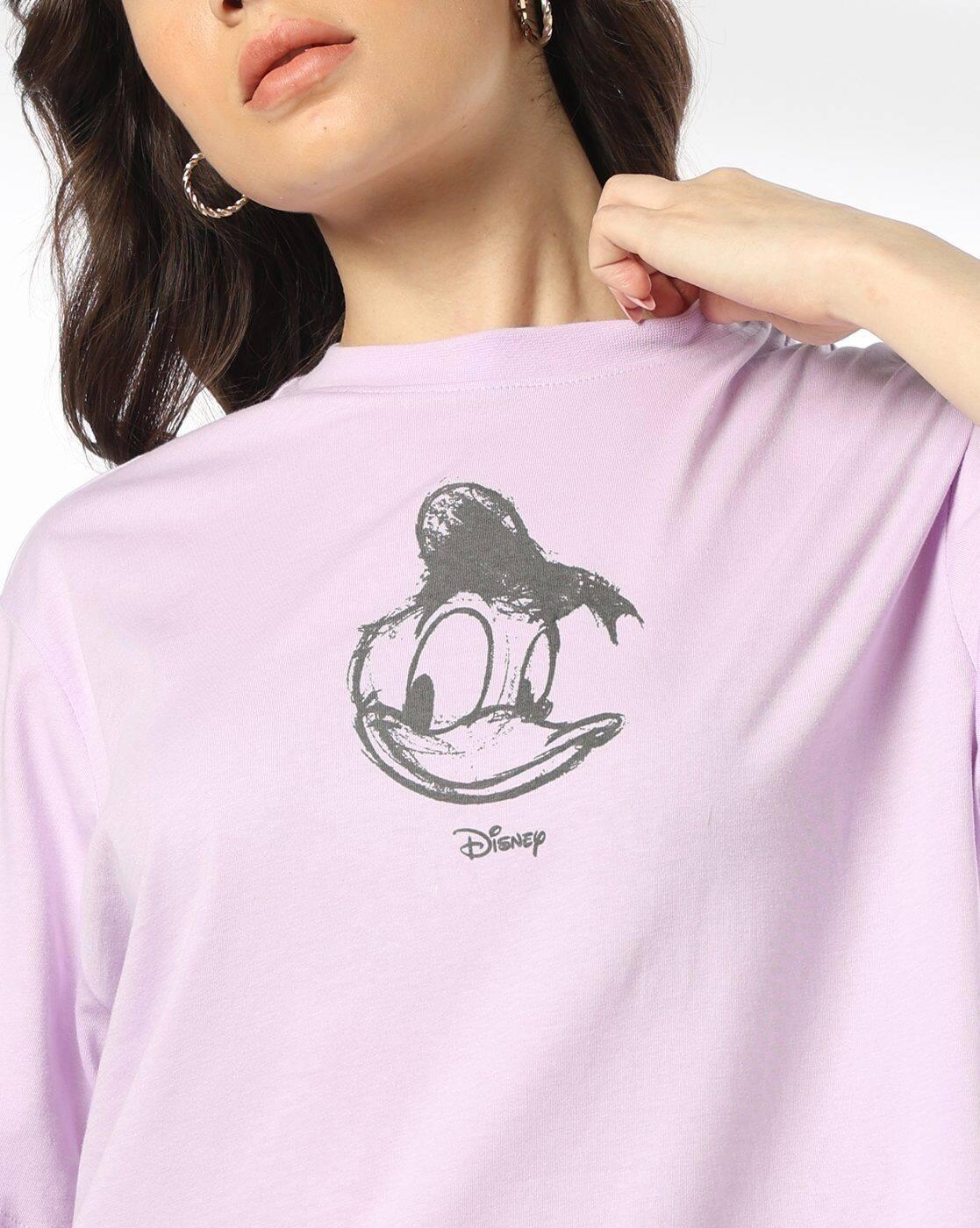 DNMX | Women Donald Duck Print Boxy Fit Crew-Neck T-Shirt|4