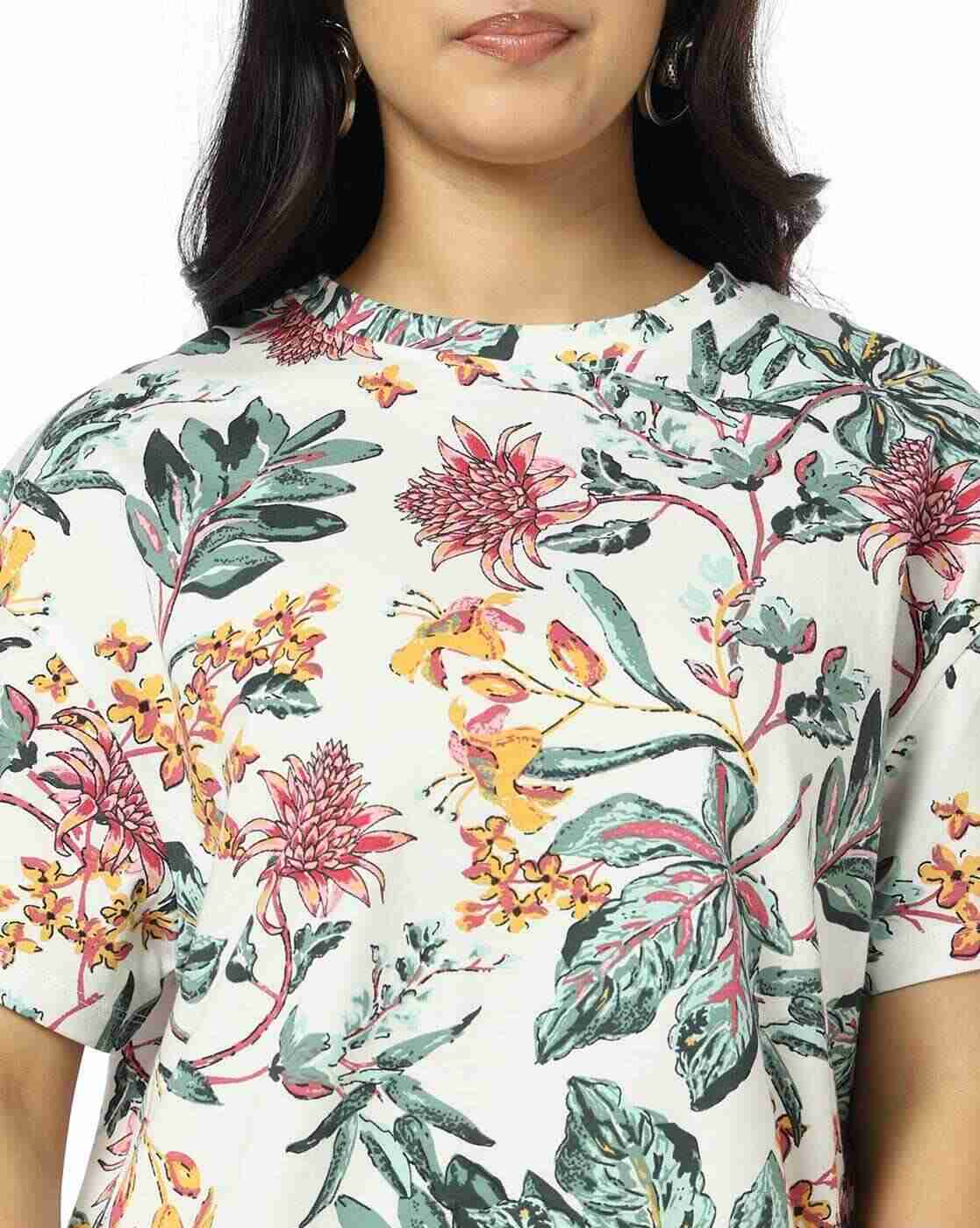 DNMX | Women Printed Loose Fit Crew-Neck T-Shirt|4