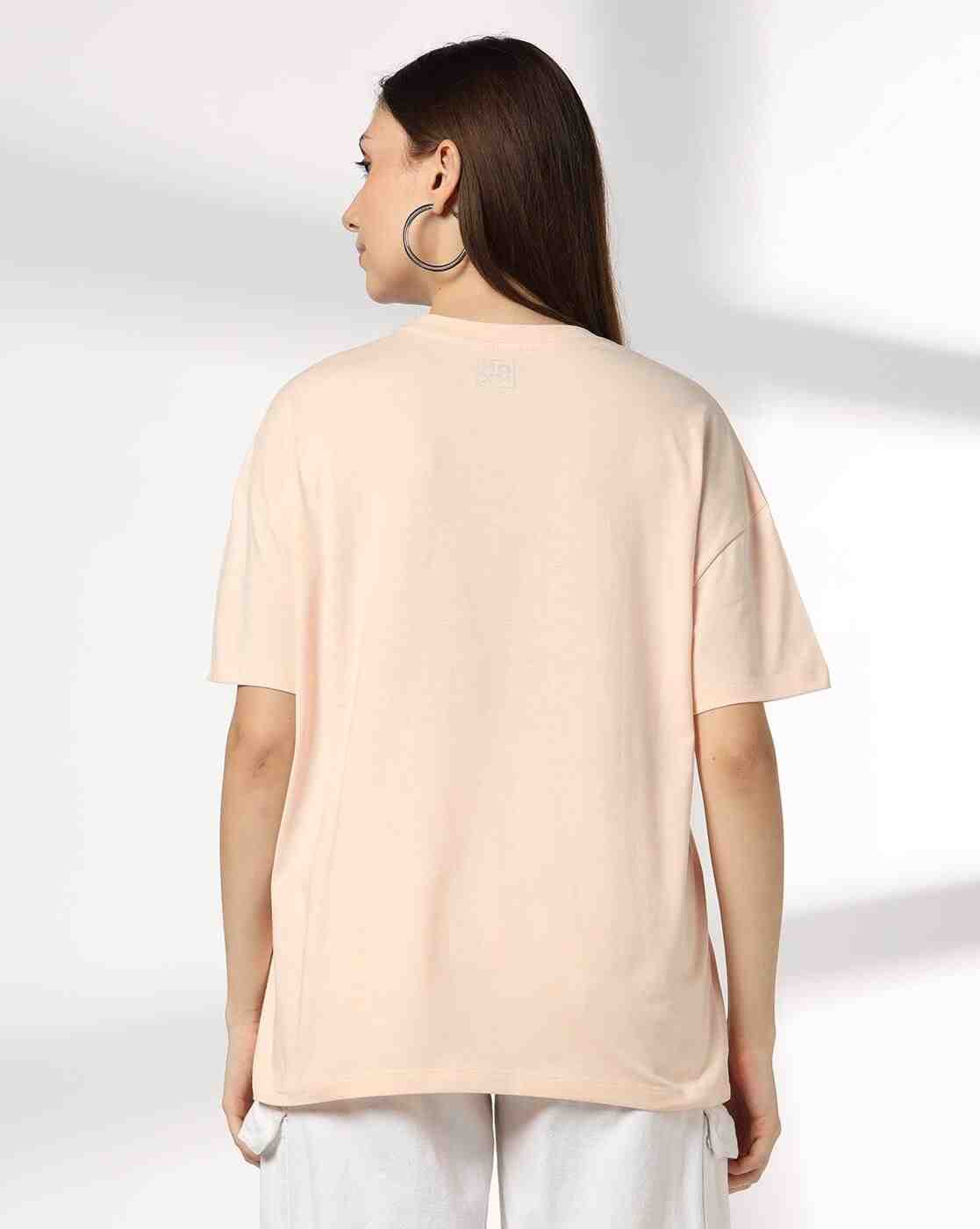DNMX | Women Graphic Print Loose Fit Crew-Neck T-Shirt|2