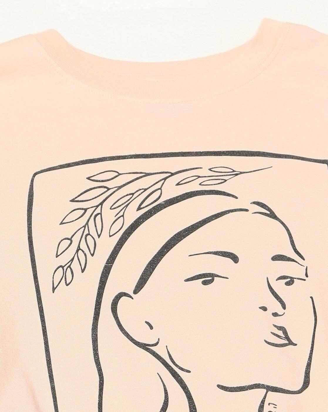 DNMX | Women Printed Relaxed Fit Crew-Neck T-Shirt|4