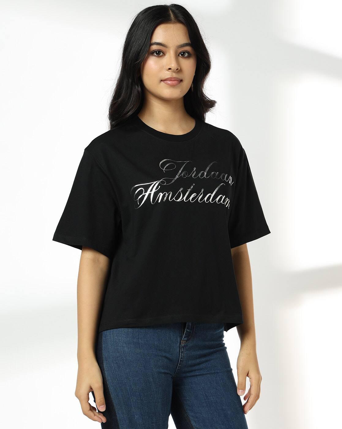 DNMX | Women Printed Loose Fit Crew-Neck T-Shirt|1