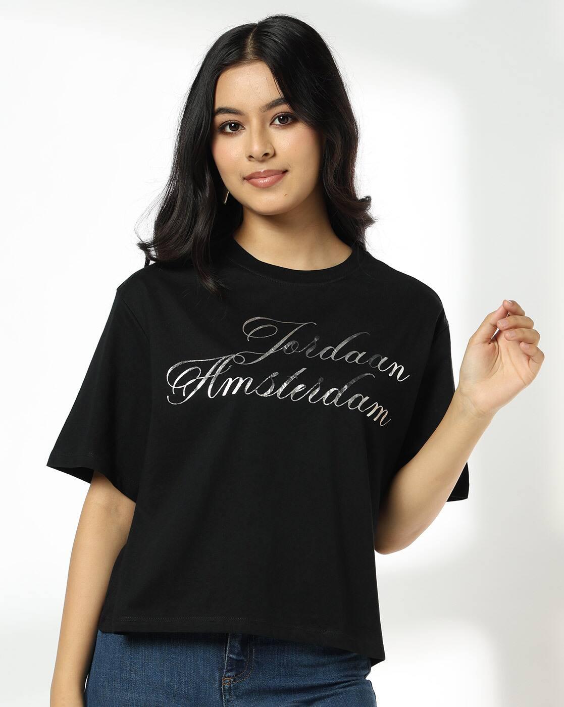 DNMX | Women Printed Loose Fit Crew-Neck T-Shirt|3