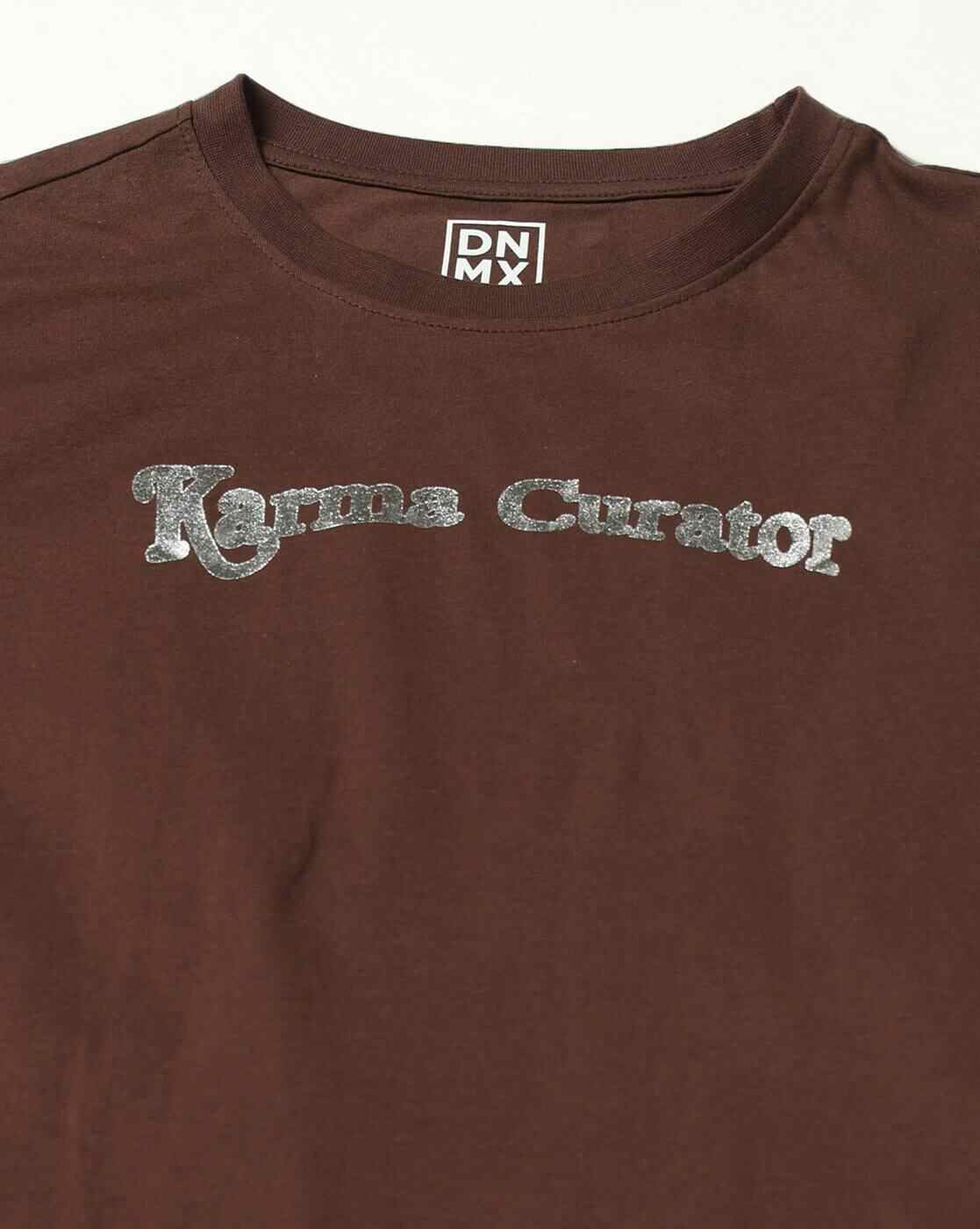 DNMX | Women Typographic Print Boxy Fit Crew-Neck T-Shirt|5