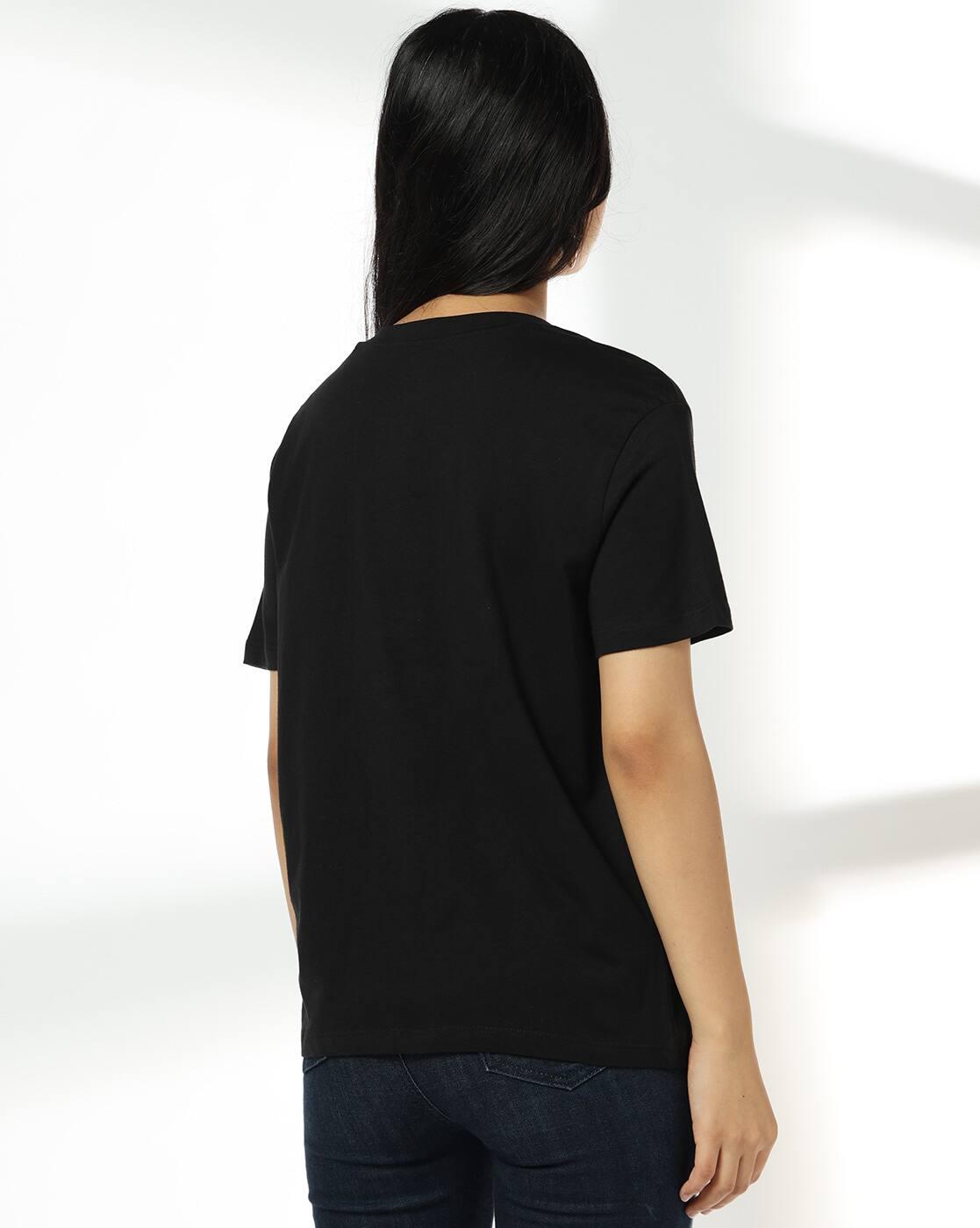 DNMX | Women Printed Loose Fit Crew-Neck T-Shirt|2