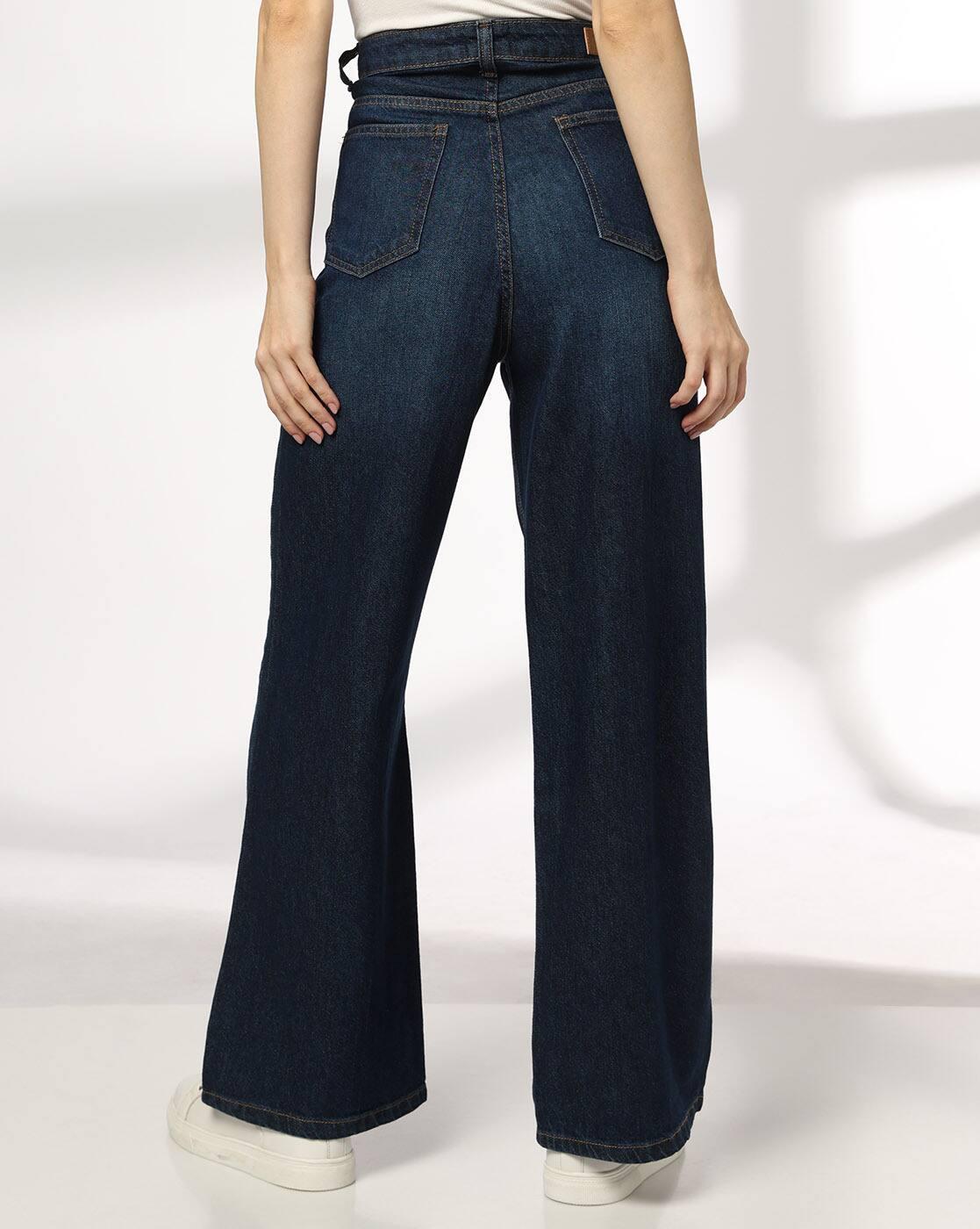 DNMX | Women Lightly Washed Wide Leg Jeans|2