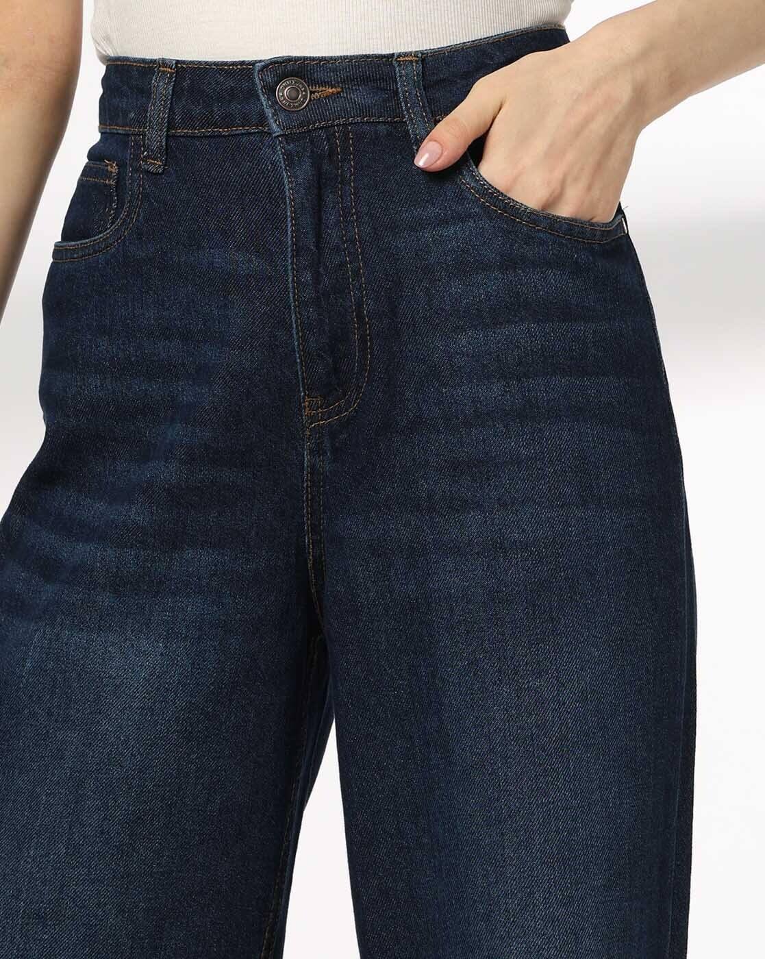 DNMX | Women Lightly Washed Wide Leg Jeans|3