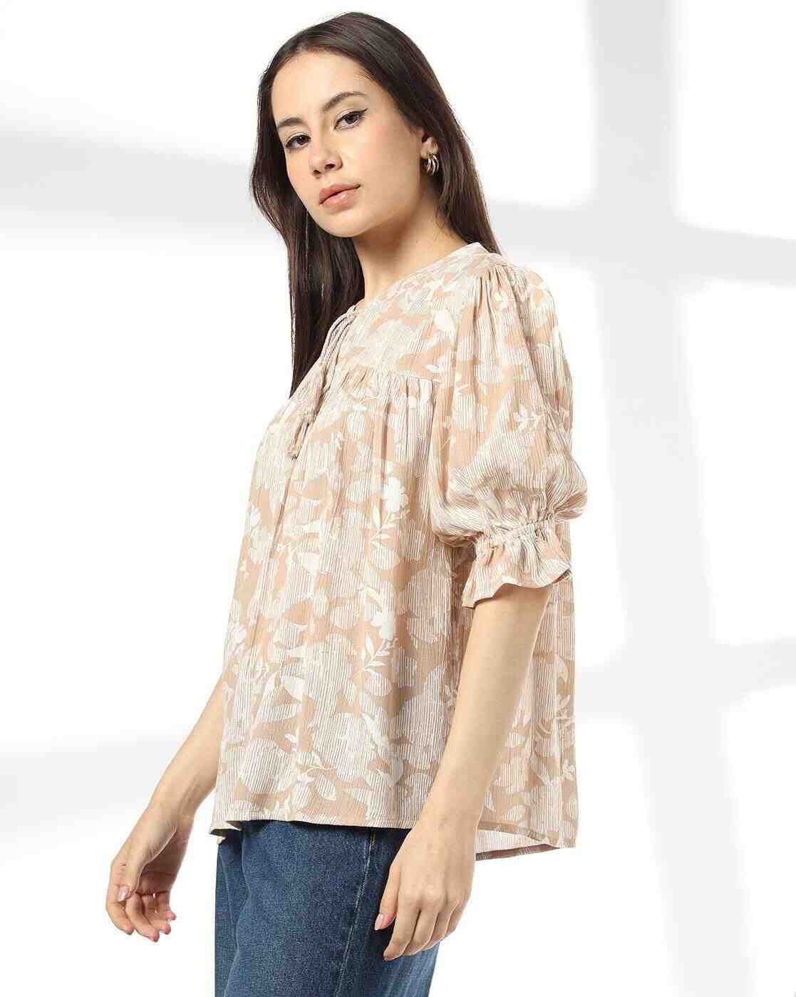 DNMX | Women Floral Print Relaxed Fit Top|1