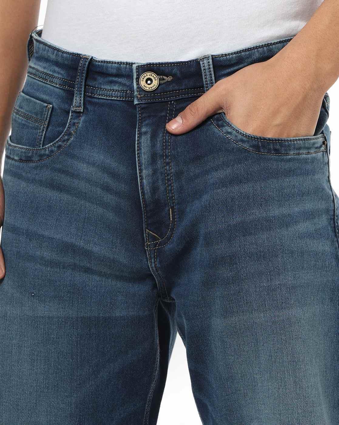 DNMX | Men Lightly Washed Slim Fit Jeans|3