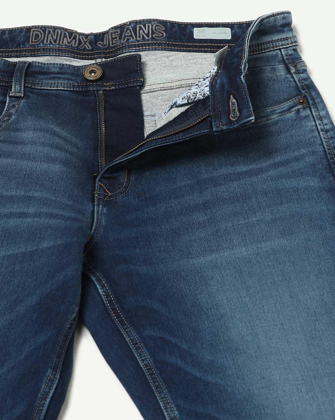 DNMX | Men Lightly Washed Slim Fit Jeans|4