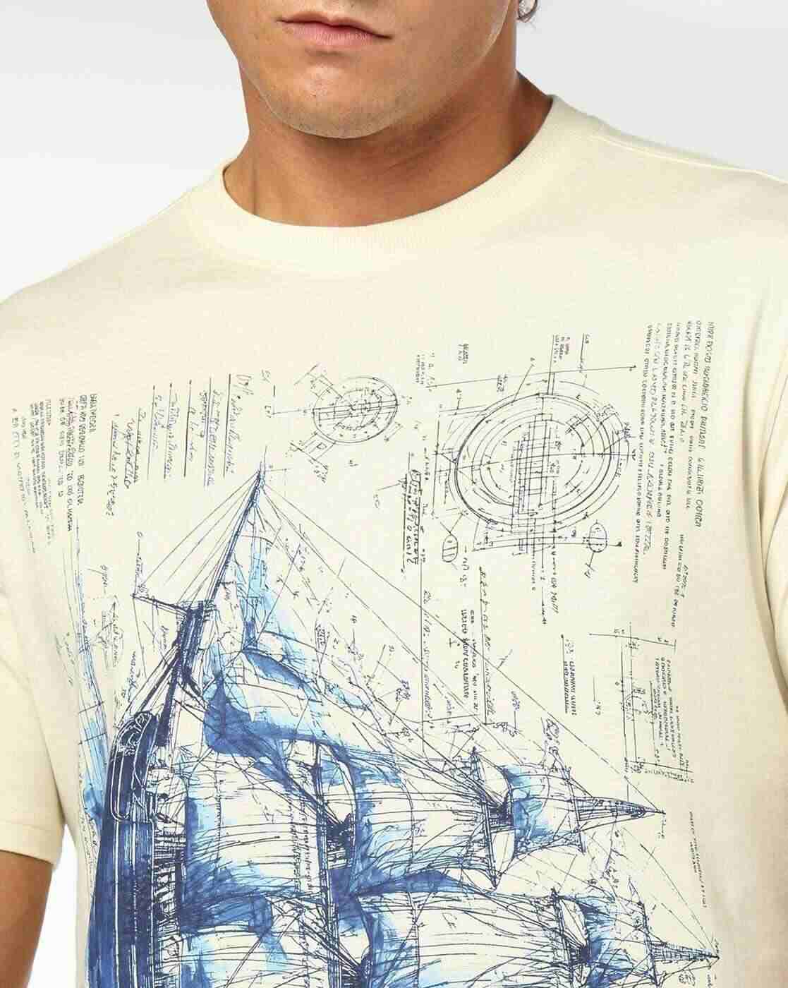 DNMX | Men Graphic Print Regular Fit Crew-Neck T-Shirt|3