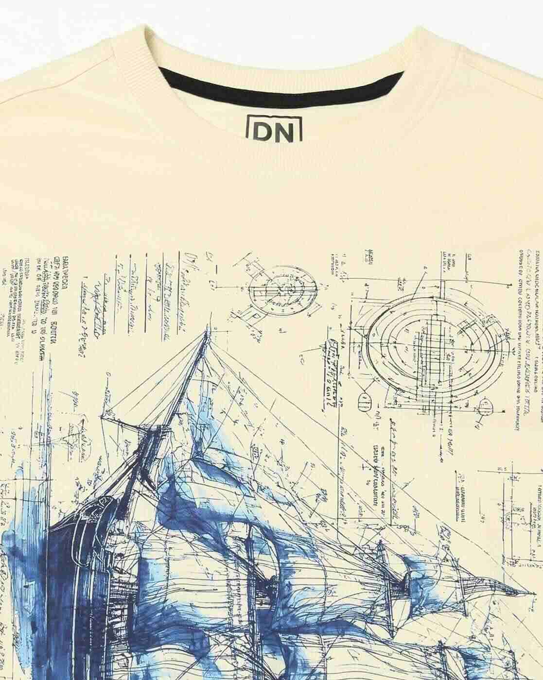 DNMX | Men Graphic Print Regular Fit Crew-Neck T-Shirt|4