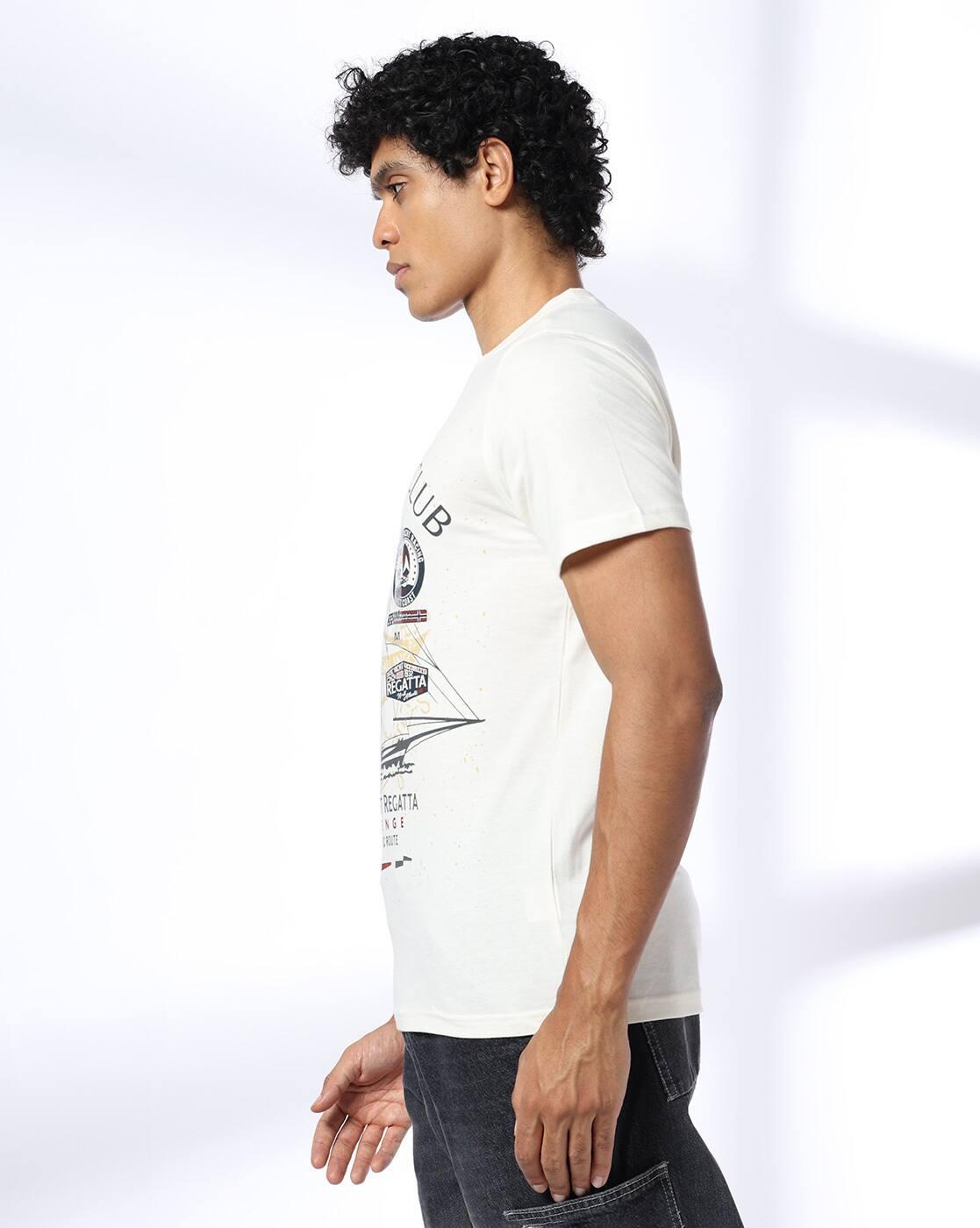 DNMX | Men Graphic Print Regular Fit Crew-Neck T-Shirt|1