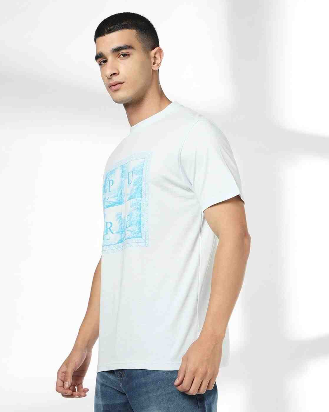 DNMX | Men Printed Regular Fit Crew-Neck T-Shirt|1