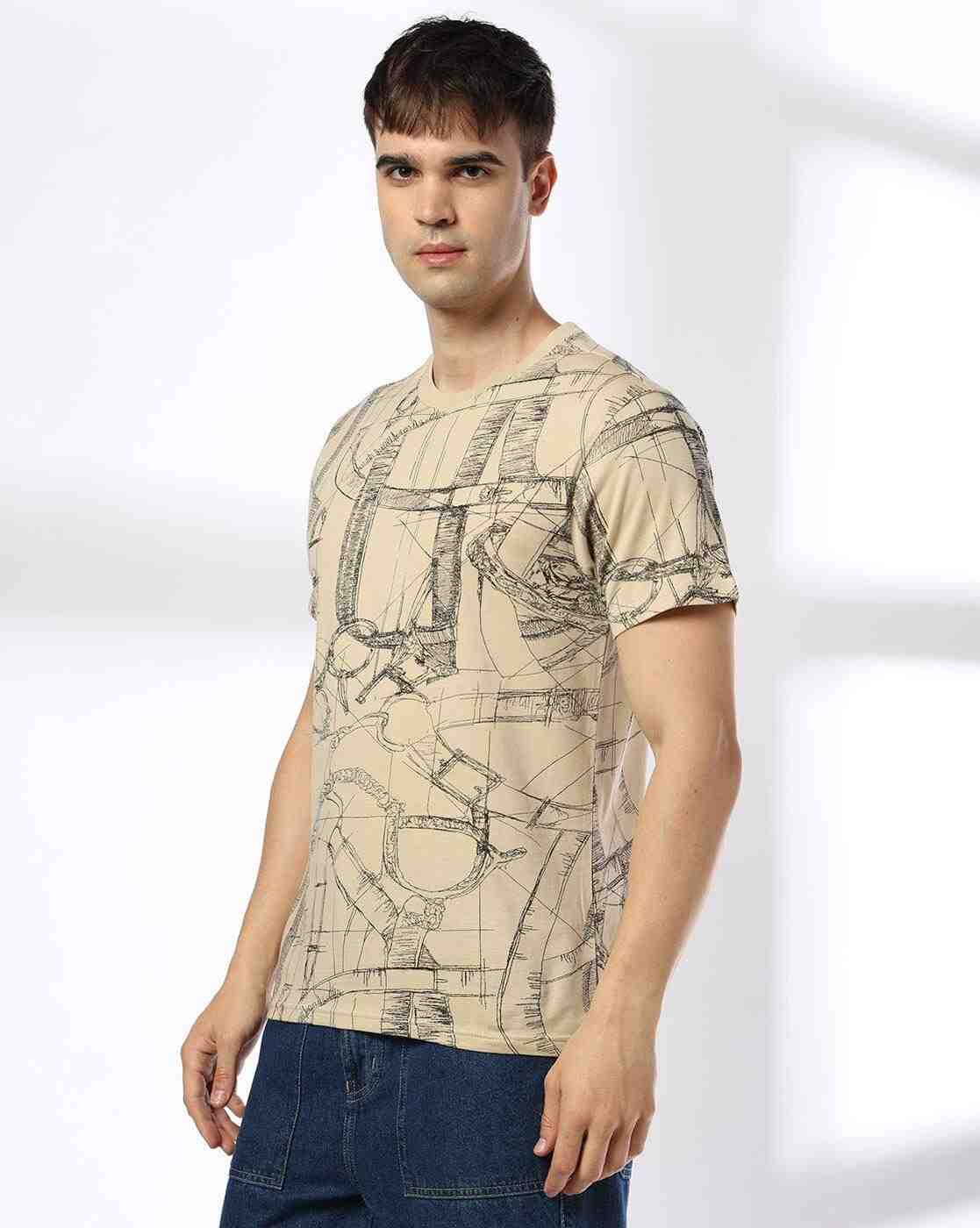 DNMX | Men All-Over Print Relaxed Fit Crew-Neck T-Shirt|1
